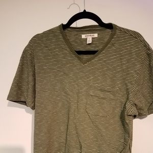 Goodthreads Green-White Striped T-shirt w/ pocket